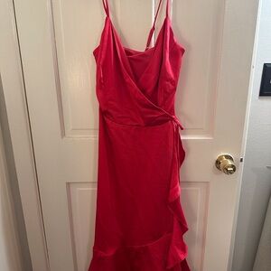 Nine West Vibrant Red Asymmetrical Dress